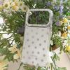 Cute Mini Floral Glitter Clear Phone Case For iPhone 15 16 17 Pro Max Aesthetic Korean INS Style Soft TPU Shockproof Protective