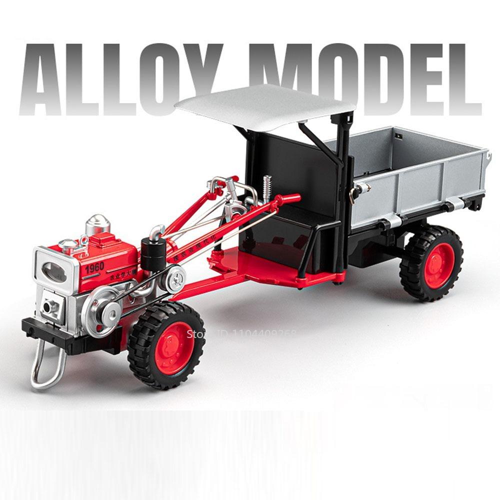1:32 Scale Retro Walking Tractor Car Model Toy Sound Light Diecast Metal Agricultural Vehicle Models Decorations for Kids