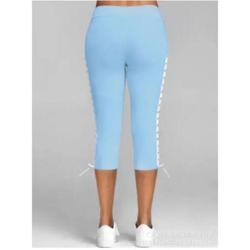 JKASHDK Damenmode, lässig, einfarbig, bedruckt, hohe Taille, Hosen, Hosen und Caprihosen