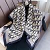 Lightweight 90x90cm Square Scarf Women Navy Style Sun Protection Silk-Like Feel Wear Chic Versatile Accessory