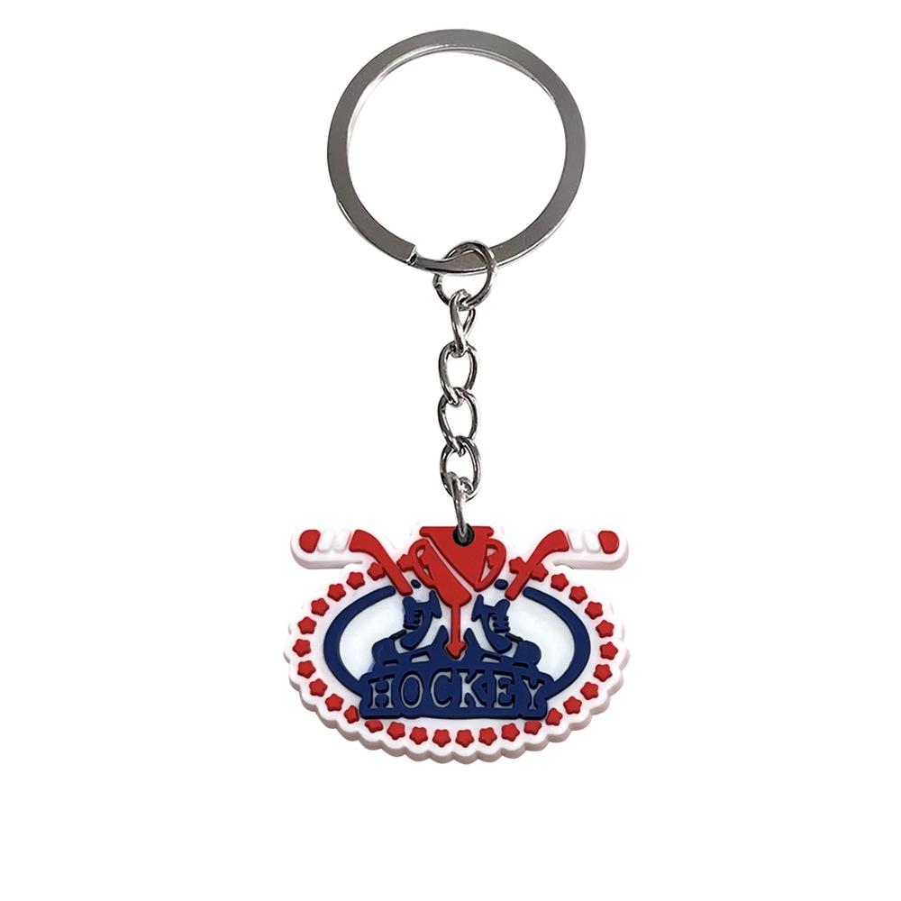 Hockey Backpack Charms: PVC Keychain Pendants, Soft Rubber DIY Ornaments, Small Gift Keychains