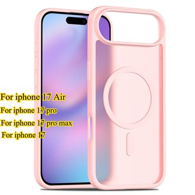 For Iphone 17 Air Magnetic Matte Translucent PC+TPU Shockproof Case for Iphone 17pro Max Cases for Magsafe Wireless Charge Cover