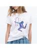 Watercolor Gymnastics Girl Printed Tshirt Wounisex Summer Harajuku Kawaii Top Female White T Shirt Sports Lover Birthday Gift Tees