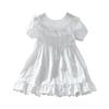 Summer Girls White Princess Dress Solid Stylish Baby Girl Casual Party Dress For Kids Children Clothing