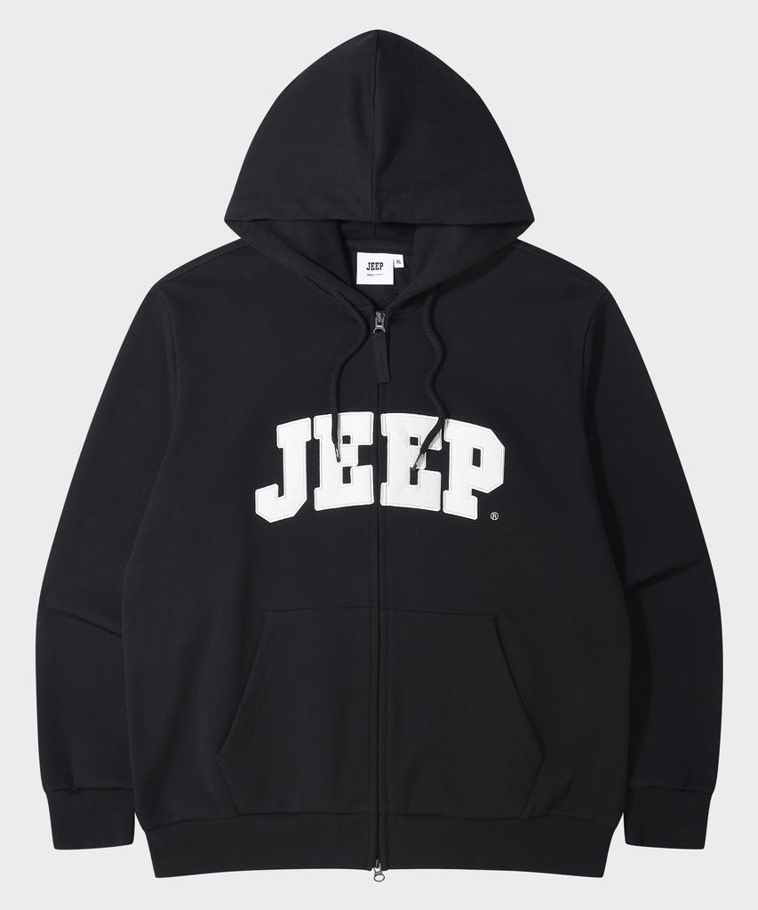 Jeep Jeep Big Logo 2-Way Oversized Zip-Up Hoodie (Jr5Tzu075Bk)