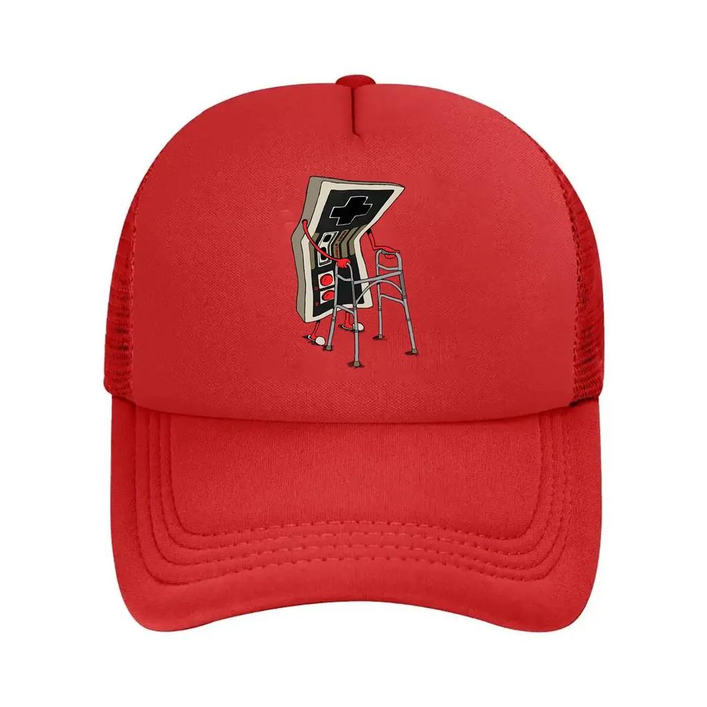 Arcade Walker Gaming Inspired Retro Meme Design Mesh Baseball Cap