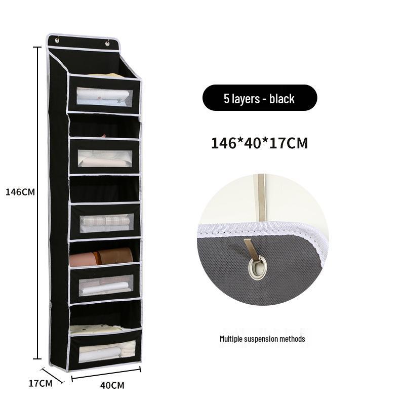 Wall-Mounted Fabric Hanging Organizer with Pockets - Essential Over-the-Door Storage for Dorms and Homes