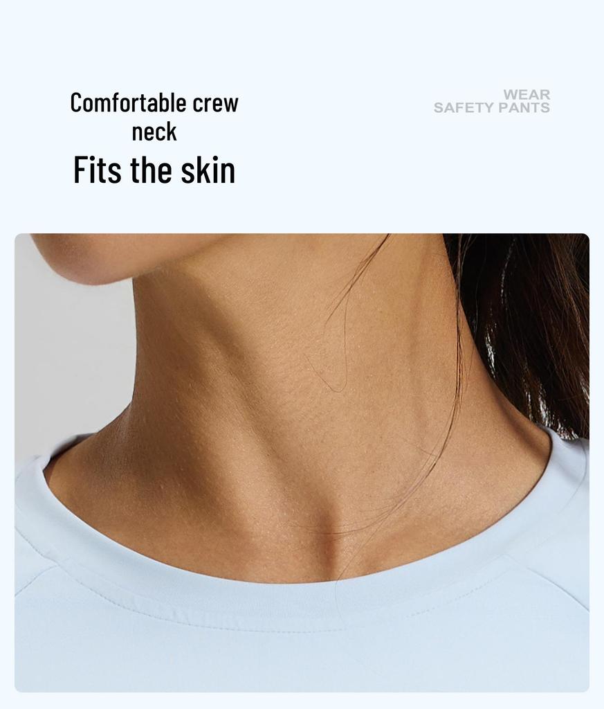 Juyi Tang Women's Breathable Round Neck Yoga Top - Slimming, Sporty, and Versatile