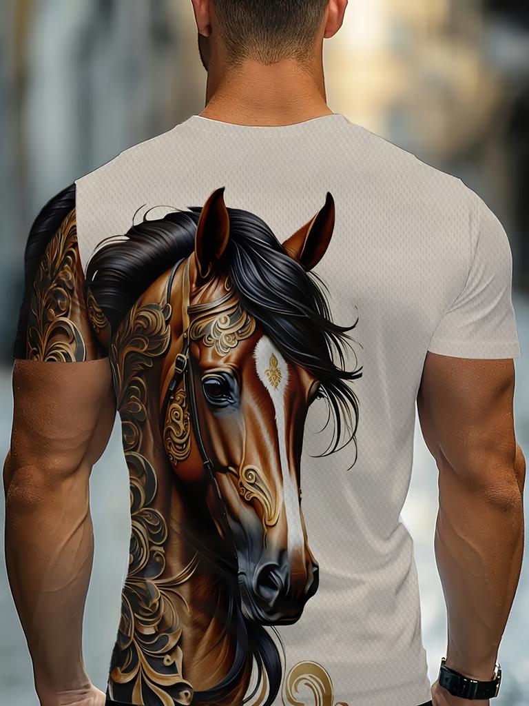 Men's Summer Horse Printed 3D Digital T-shirt