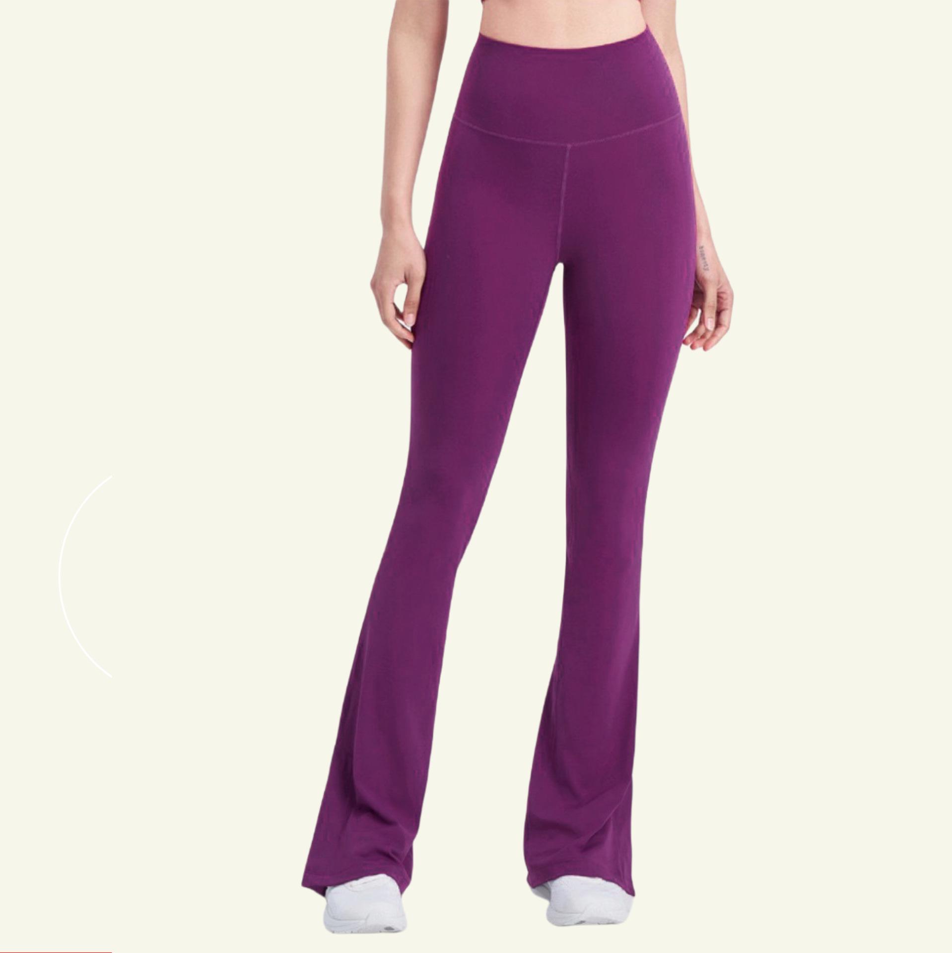 

Женские расклешенные брюки для йоги Yunla с высокой талией и карманами - повседневные леггинсы для пилатеса и фитнеса Small фиолетовый