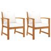 vidaXL Garden Chairs 2 Pcs. with Cream Cushion Acacia Solid Wood