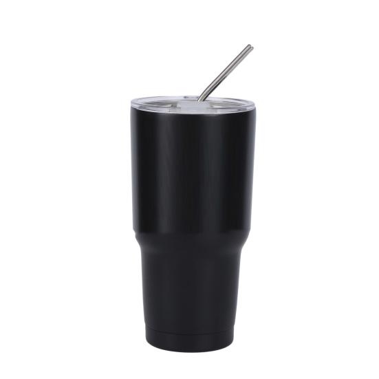 Edelstahl Eisbecher 900ML Großes Fassungsvermögen Isolierbecher mit Strohhalm Auto Kaffeebecher für Heiß Kalt