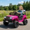 Auto Elettrica per Bambini 12V, Auto Elettrica per Bambini con Telecomando 2.4 GHz, 2 Motori, Clacson, Luci LED, Musica, per 3-8 Anni, Rosa