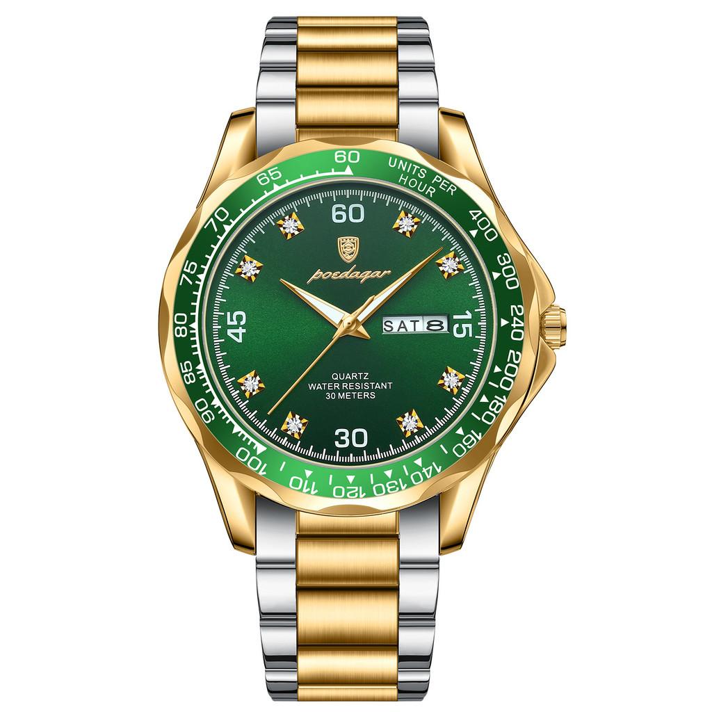 Swiss Mens Quartz Watch With Luminous Dial Water Resistant For Casual Wear