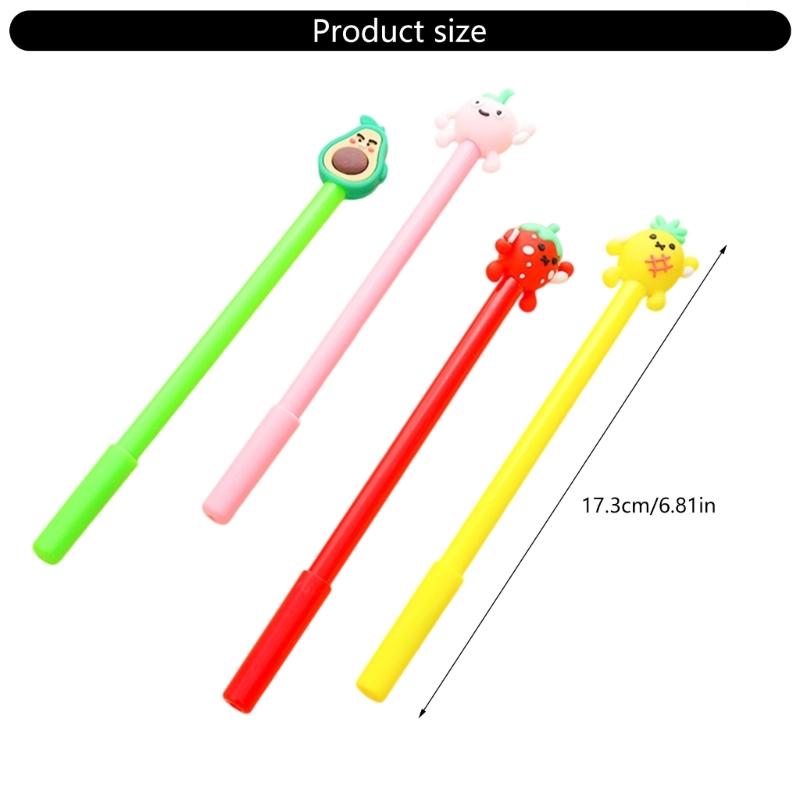 4Pcs Cartoon Theme Gel Pen Quick Drying 0.5MM Refillable Gel Inks Pen for Writing Journaling Office School Supplies
