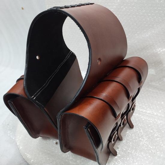 New Western Horse Leather Simple Saddle Bag Genuine Saddle Bag for Horse .
