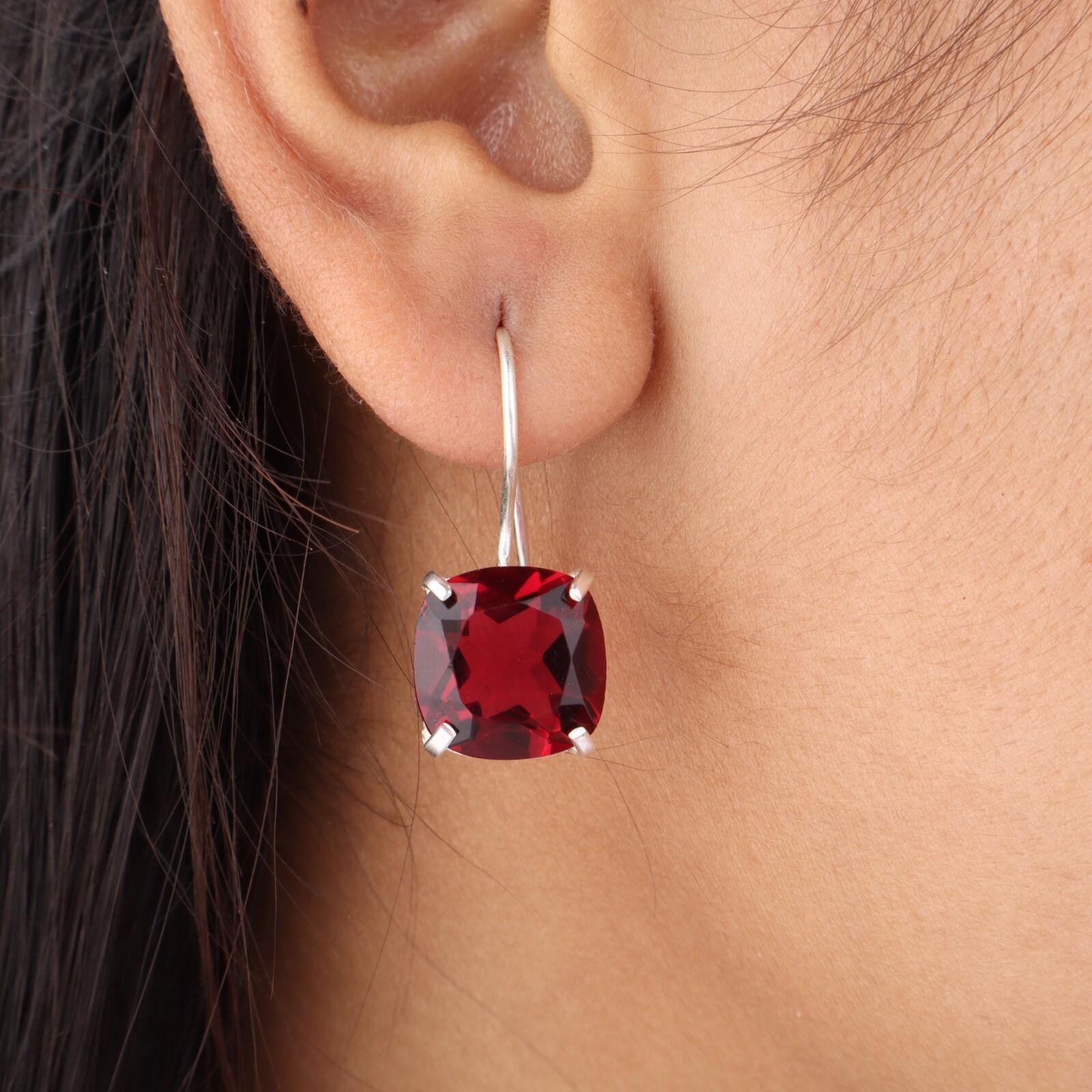 

Pink Rubellite Gemstone 925 Sterling Silver Jewelry Handmade Hook Earrings 1 EE-172-2