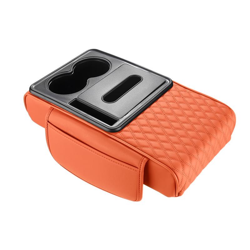 Multi-Functional Car Armrest Box Pad Height Increasing Pad Center Armrest Tissue Box Storage Bag Water Cup Holder