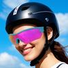 [OUTDOORSPARTA] Sports Sunglasses (8. Blue bezel with color points, all-lens mirror pink)