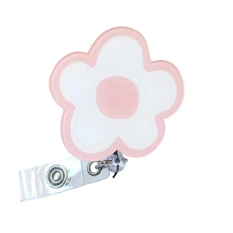 Flexible Rotating Card Holder With Vibrant Fashionable Petal Design Acrylic Construction And Adjustable Cord Length