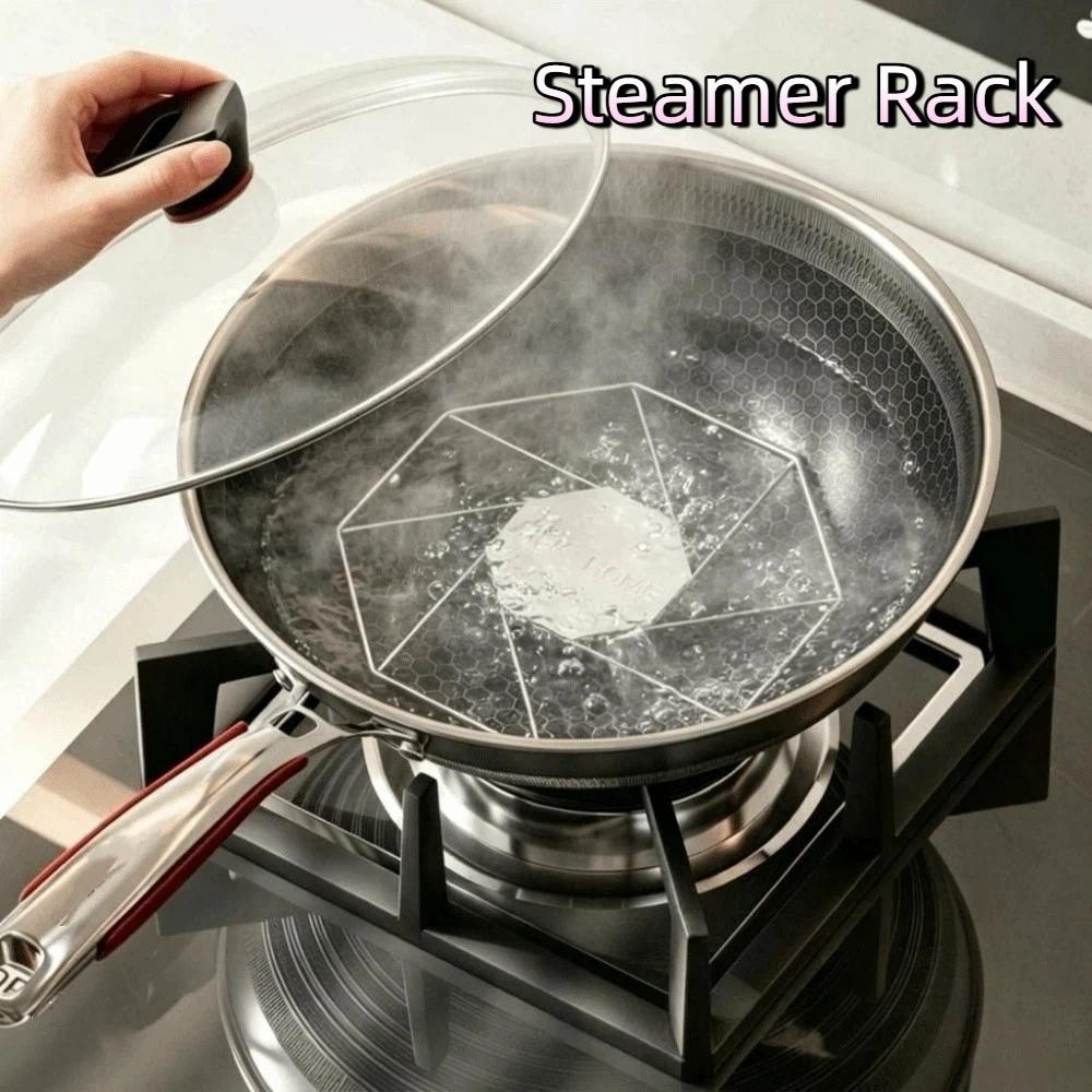 Heat Insulation Steamer Rack Stainless Steel Cooking Stand Practical Bowl Mat for Home