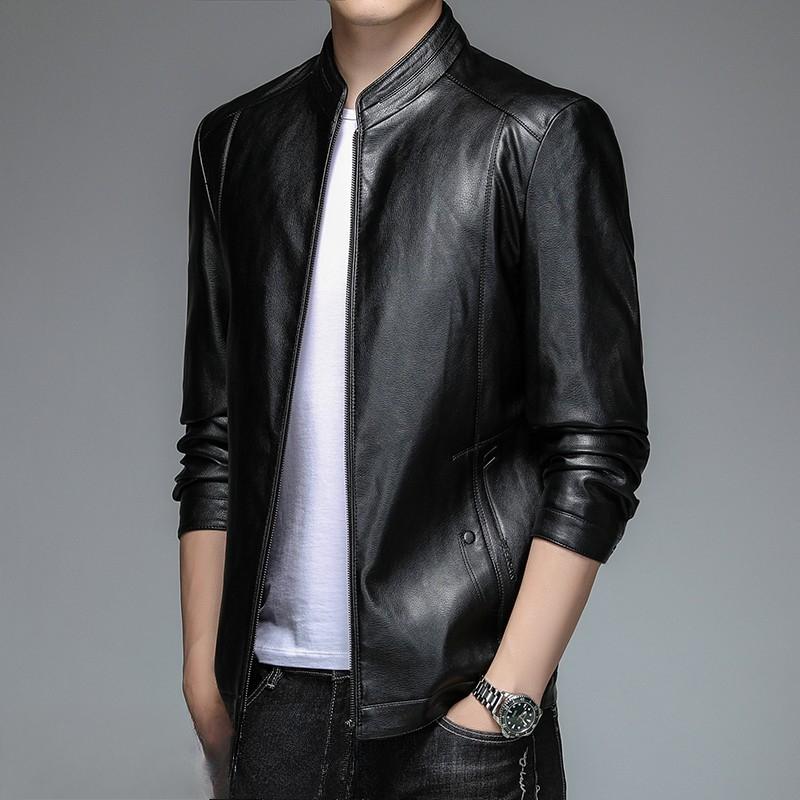 Erkek Hakiki Deri Ceketler Erkek Yaka Koyun Derisi Orta Yaşlı Erkek Sonbahar ve Kış Deri Ceketler Baba Ceketleri