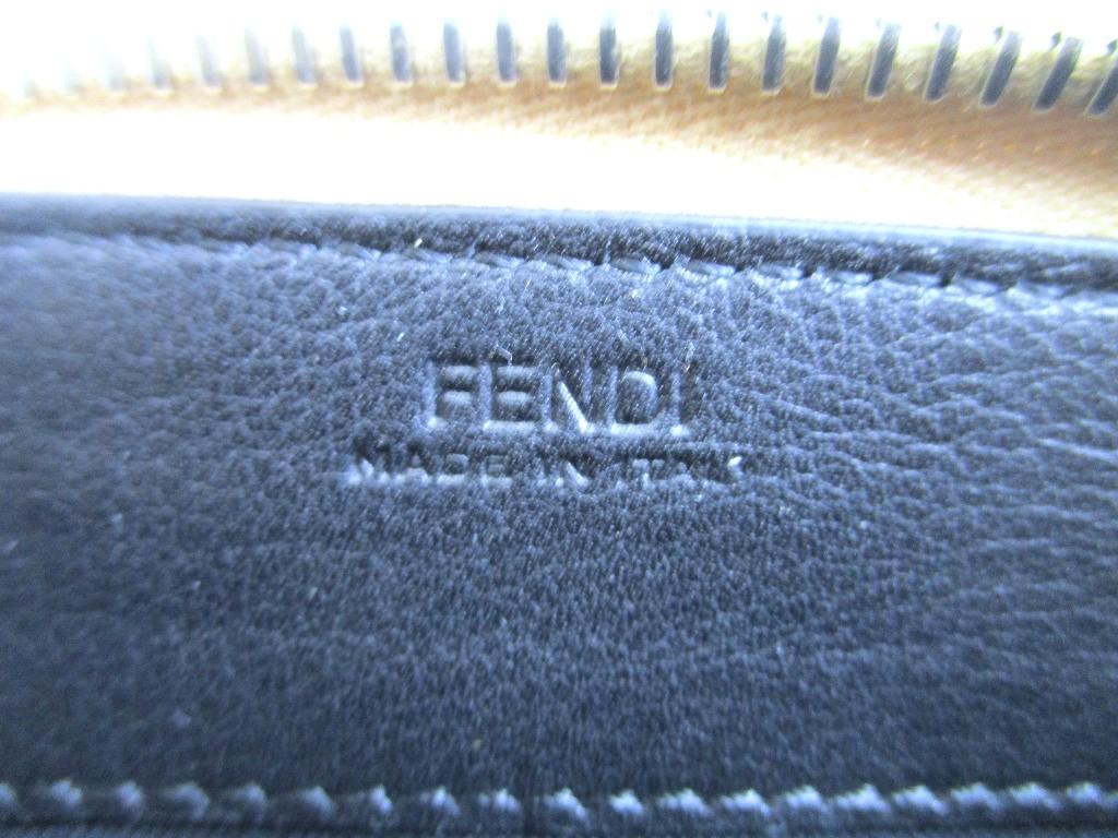 Authentic FENDI Peekaboo Beige Leather Zip Around Long Wallet #a899  Refurbished