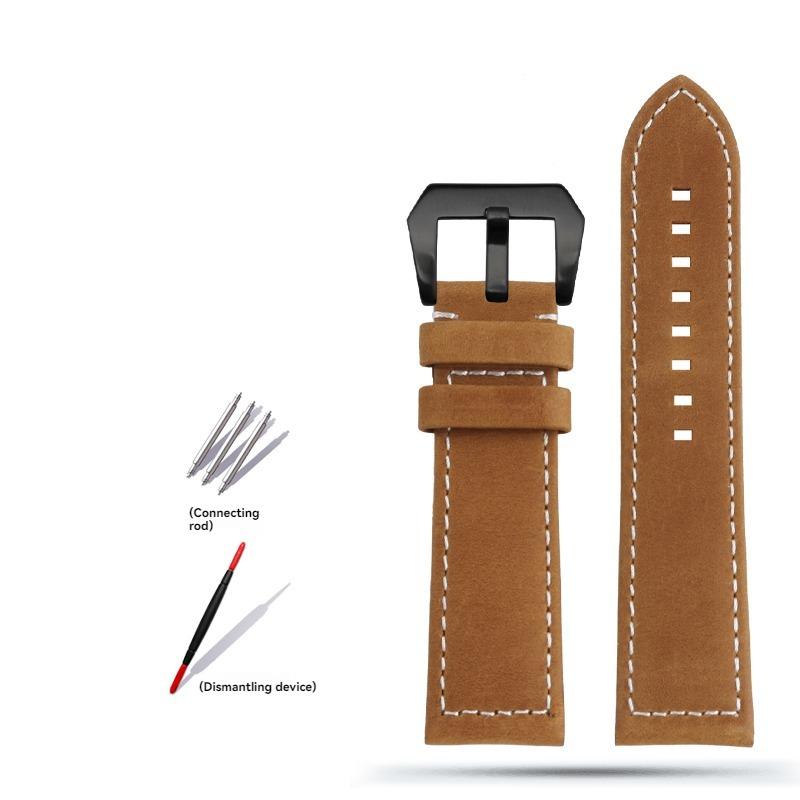 23mm Vintage řemínek pro Zenith Pilot 29.2430 Bronzový řemínek z hovězí kůže pro letce Retro matný pásek Náhradní náramek Černý Hnědý