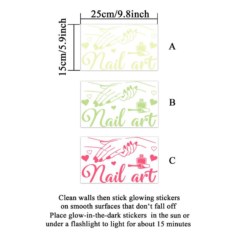 Wall Decal Beauty Salon Manicure Nail Salon Wall Art Sticker Background Wall Luminous Sticker Home Decor Stickers Self-Adhesive