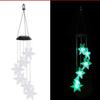 LED Solar Wind Chime Light Garden Stars Moon Wind Chime Lamp Colorful Waterproof Hanging Solar Light for Garden Yard Home Decor