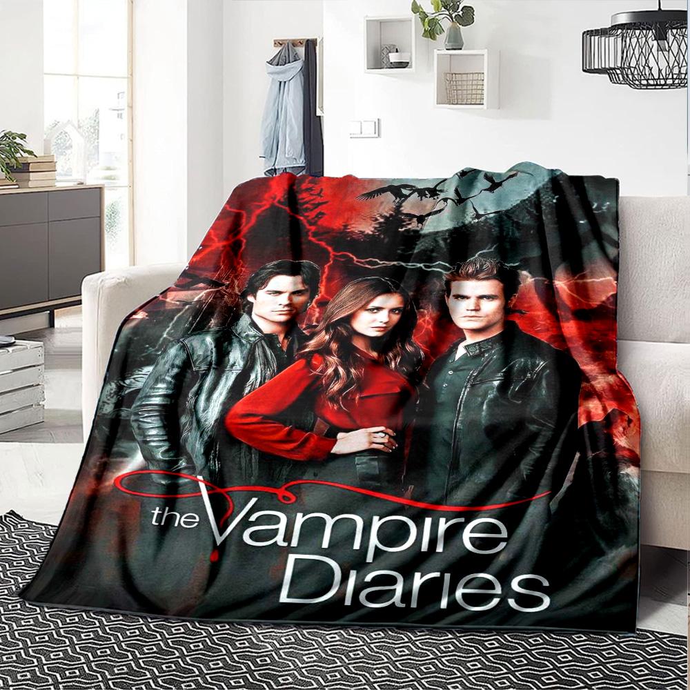 Coperta in Flanella con Stampa Vampire Diaries Alta Qualità Calda Confortevole Coperta per Tutte le Stagioni Perfetta per Regali Decorazione Casa