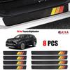 8X For Toyota Highlander Carbon Fiber Door Sill Plate Cover Protector Sticker L8