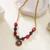 Vintage Star Stainless Steel Beaded Choker Necklace for Women Dainty Stone Pendant Chain Party Fashion Jewelry Gift