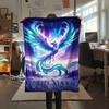 1PC Custom Name Phoenix Artwork Patterned Flannel Blanket Suitable For All Seasons for Home Decor Warmth and Comfort Gifts Holiday Present_lx