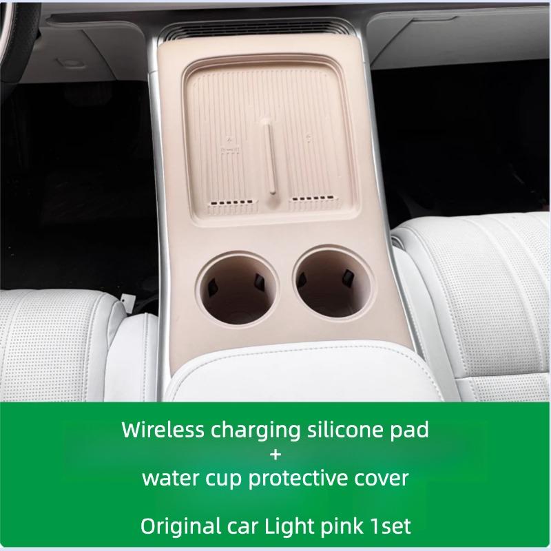 For XPENG G9 Center Console Wireless Charging & Cup Holder Silicone Pad, Non‑Slip Protective Mat Interior Tuning Accessories