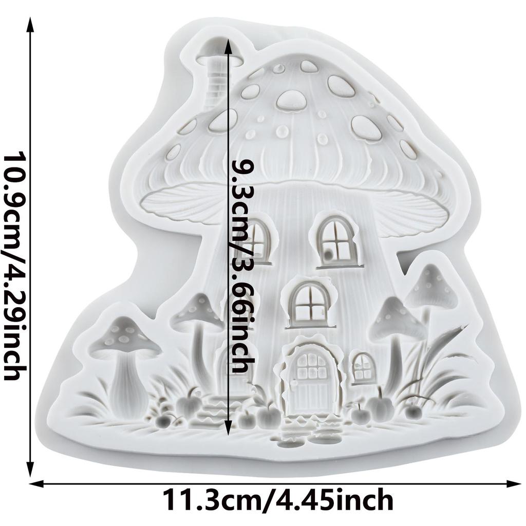 Mushroom House Silicone Molds Mushroom Fondant Mold Cake Decorating Tools Cupcake Topper Candy Chocolate Gumpaste Mold