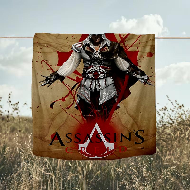 1PC Assassin Blanket Flannel Throw for Sofa, Indoor, Camping, Living Room, Office, Chair, And Bed Soft Birthday Christmas Gift