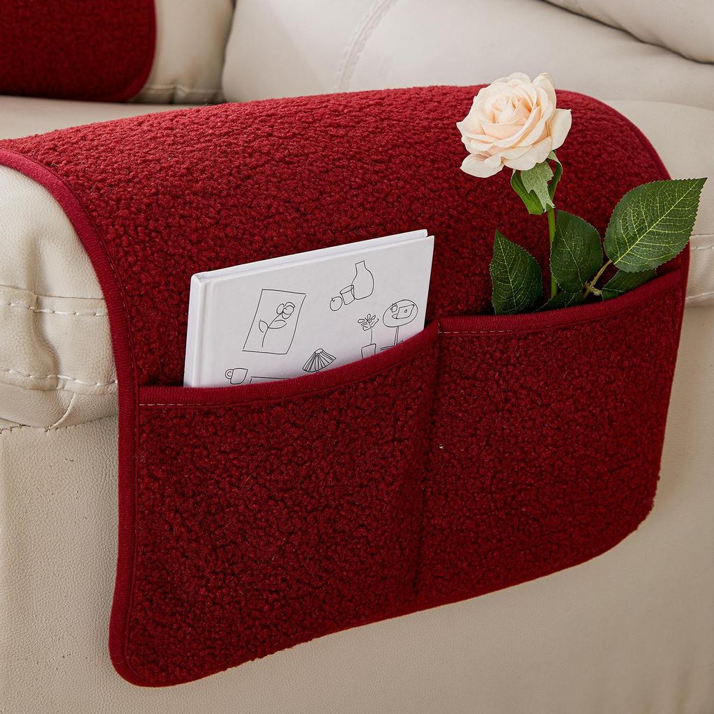 Lammwolle Sofa Kopfstützen- & Armlehnenkissen-Set mit Aufbewahrungstasche