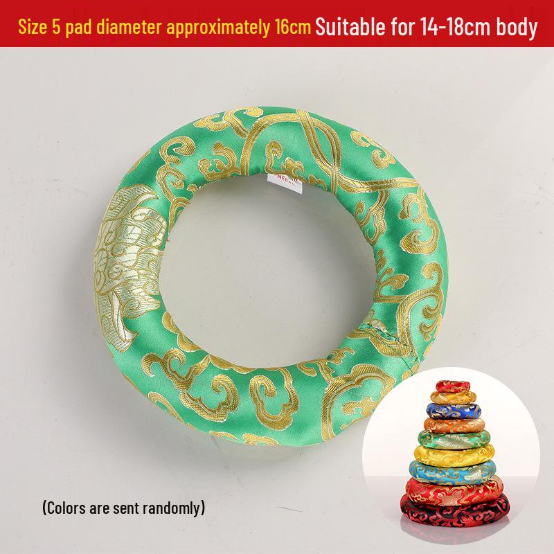 

Непальская подушка для поющей чаши ручной работы из хрусталя и меди с тканевым кругом и защитой от дребезжания