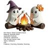 Ghost Campfire Gathering Halloween Decor Cute 2 Ghost And Bonfire Figurine Resin Ghost Night Light for Home Mantel Shelf Desk Decor