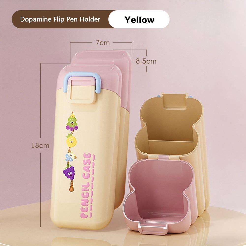 Cute Large Capacity Oblique Pen Holder Save Space Desktop Storage Pencil Case Cartoon Creative Pen Container for Students