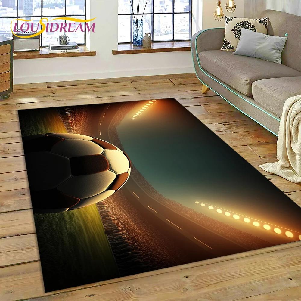 

3D футбольне футбольне поле Килимок для спальні Вітальня Домашній диван Прикраса, Діти грають у гру Великий декор Килимок Подарунок 40x60cm( 15x23in )