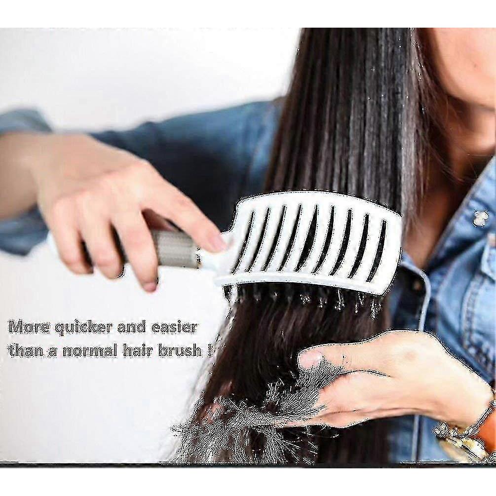 25-26 2 Pack Boar Bristle Hair Brush, Curved And Vented Detangling Hair Brush Compatible With Lo