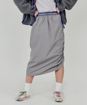Weibeugeon Nylon Banding Shirred Skirt Grey