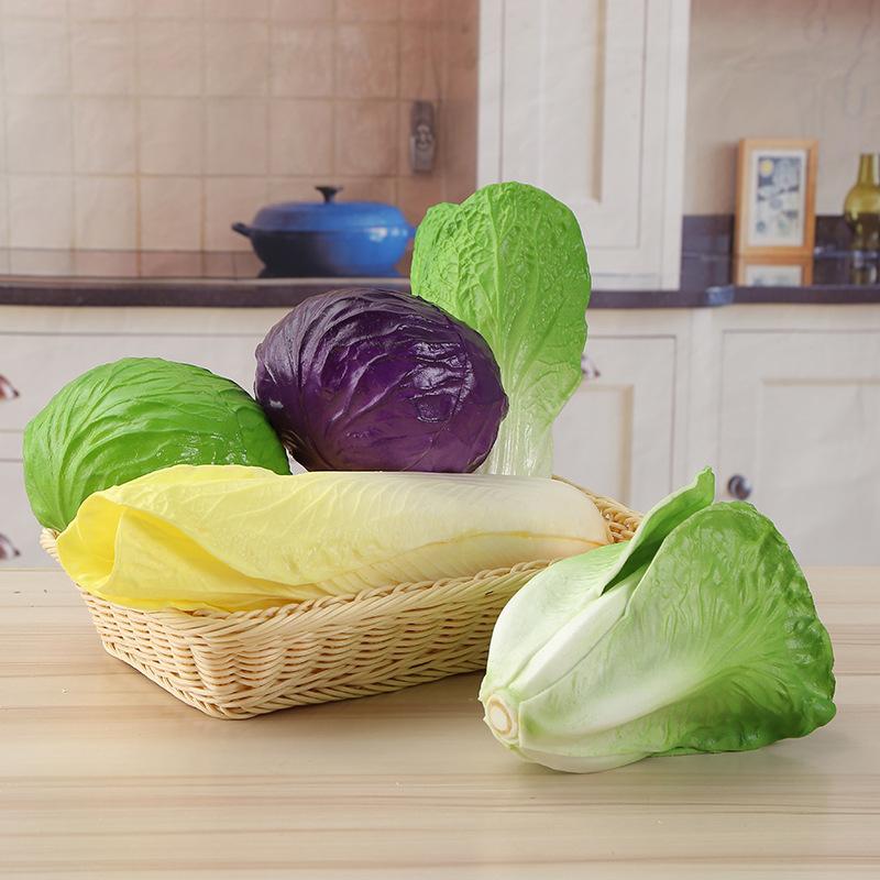 1pcs Artificial Vegetables Simulation Vegetable Model Fake Lettuce Eggplant Photography Prop Kids Play Kitchen Toys