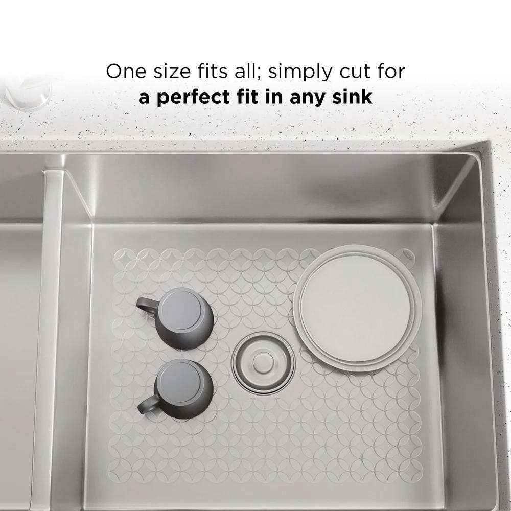 2 Pack Kitchen Sink Mat Protector Geometric Design Flexible Durable Polypropylene Cushioning Kitchen Sink Scratch Prevention