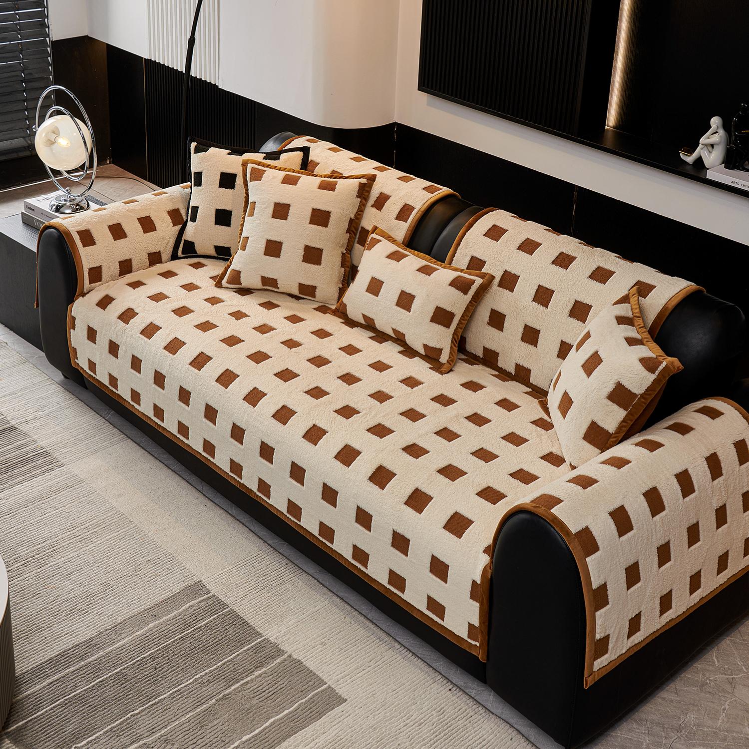 

Living Home Нескользящий Шу Вельветовый Диван Подушка Чехлы для Дивана Теплый Чехол Funda Коврики Для Дивана Зима 70X70