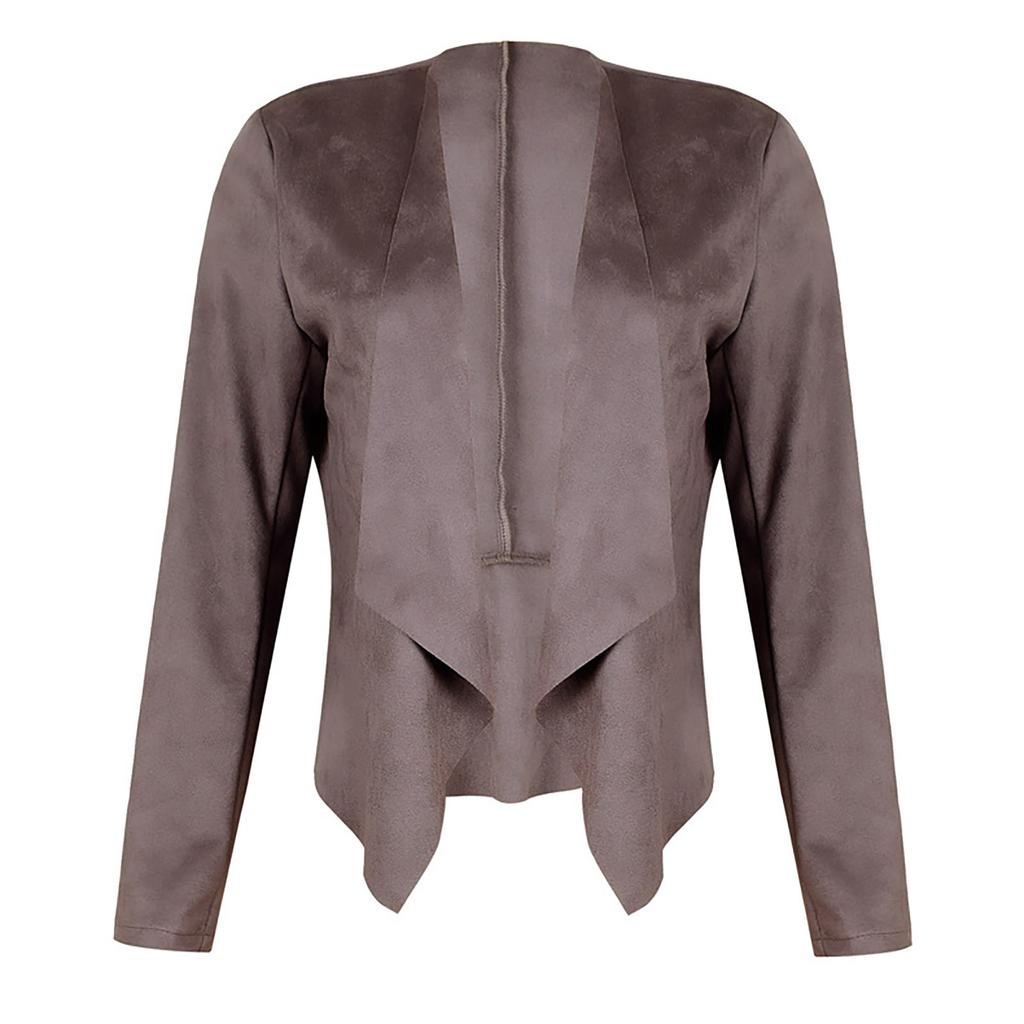 Women's Fashion Lapel Solid Color Velvet Mid-length  Small Coat