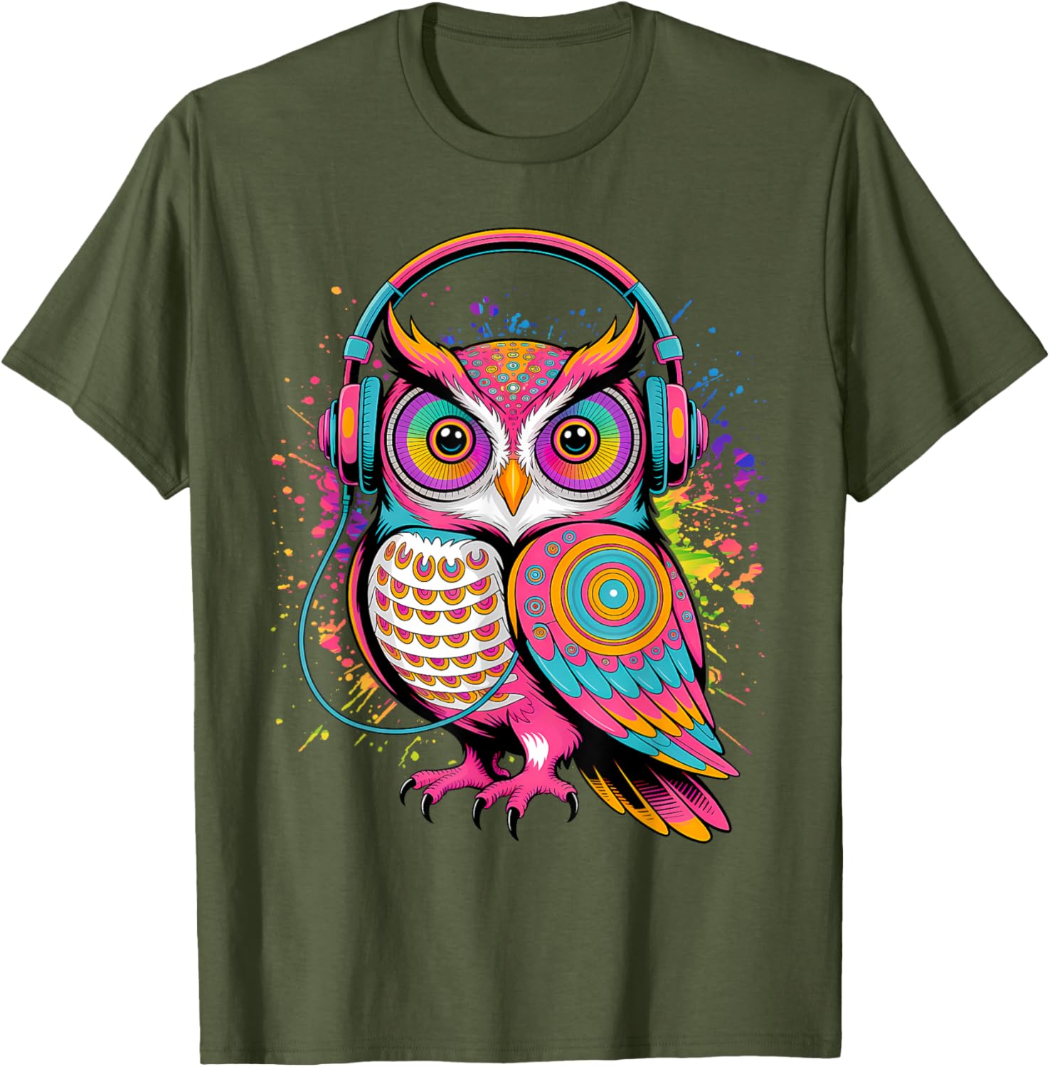 

Rave Веселка Сова EDM Фестиваль Графічна Футболка Психоделічний Любитель Музики Бавовняна Футболка 4XL