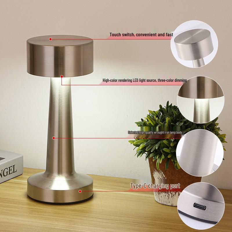 Retro Mushroom Desk Lamp - Color-Changing Eye Protection Bedside & Study Light